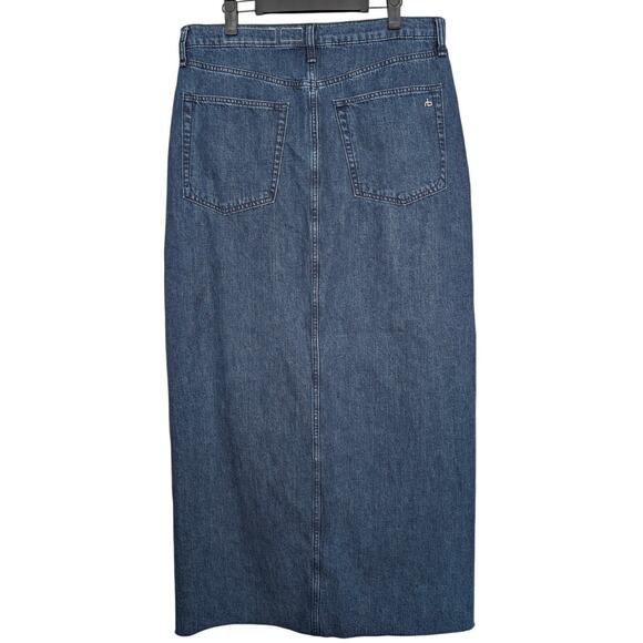Rag and Bone Kaihara Japanese Denim Maxi Skirt Split Front 29 - Picture 3 of 9